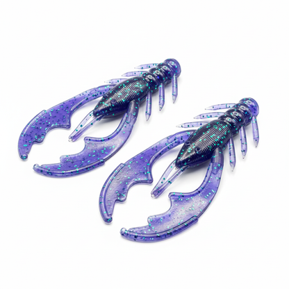 Purple Crawfish Lures - Clean Background